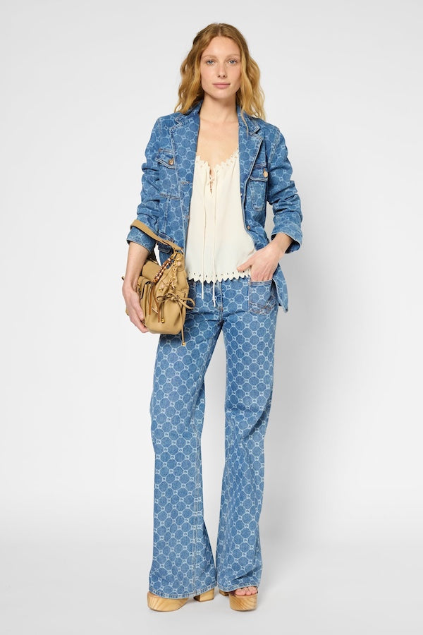 ROSANIA MONOGRAM DENIM JACKET