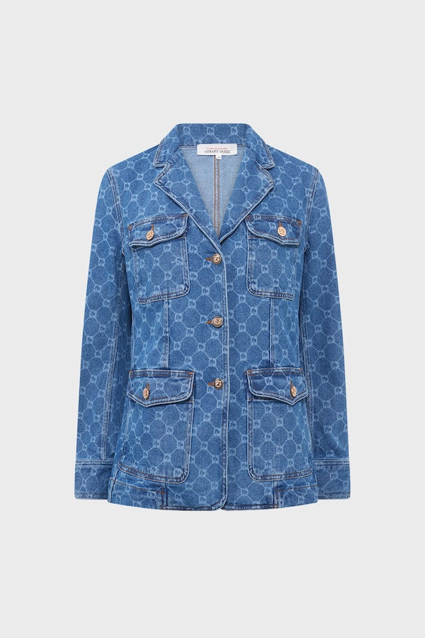 ROSANIA MONOGRAM DENIM JACKET