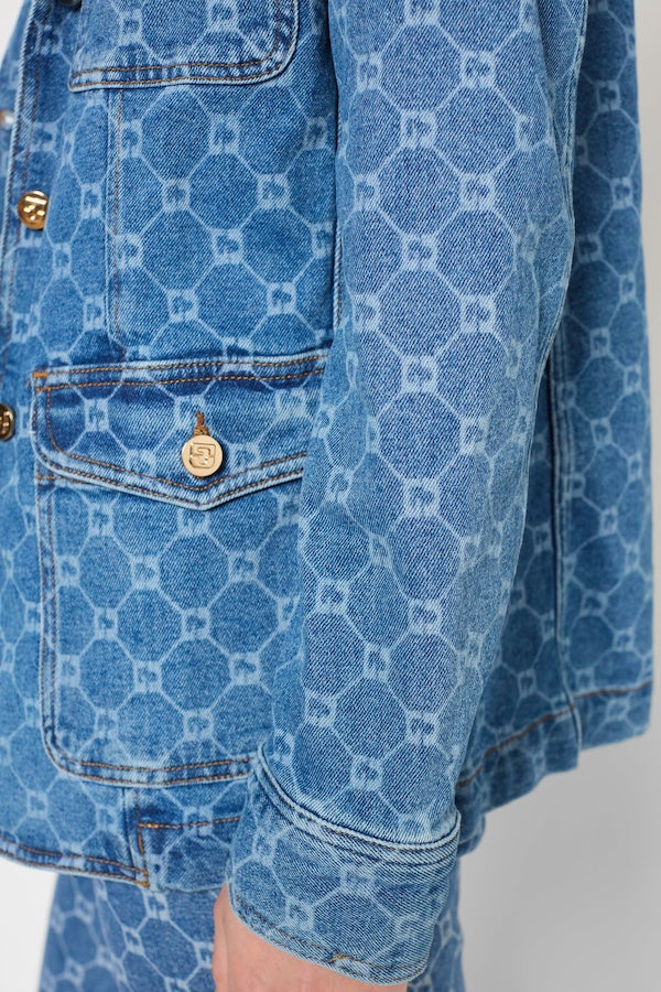 ROSANIA MONOGRAM DENIM JACKET