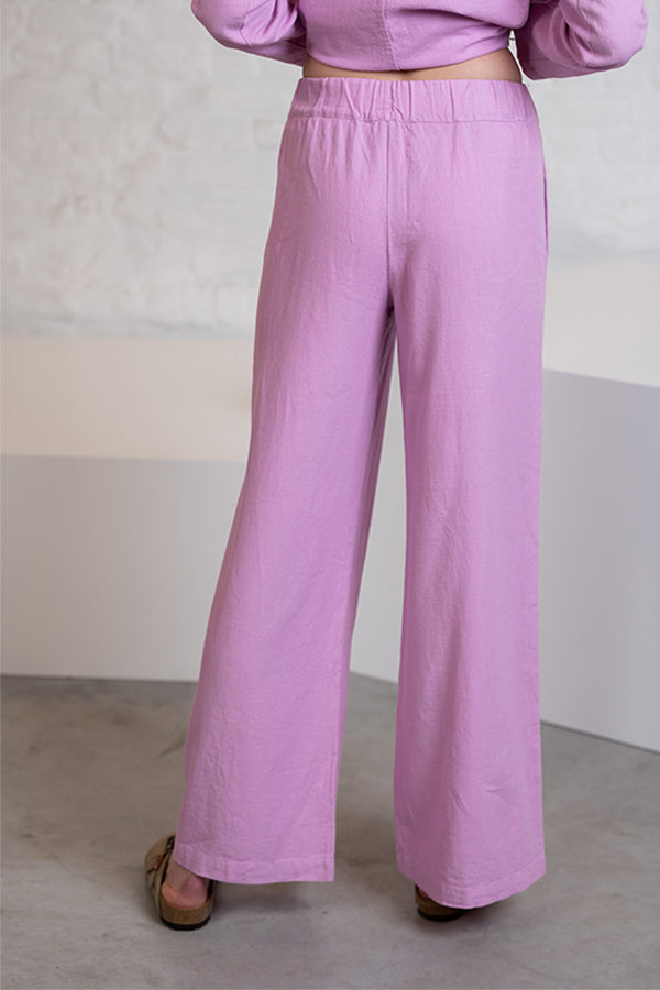 VADIM PURPLE LIGHTWEIGHT LINEN TROUSER