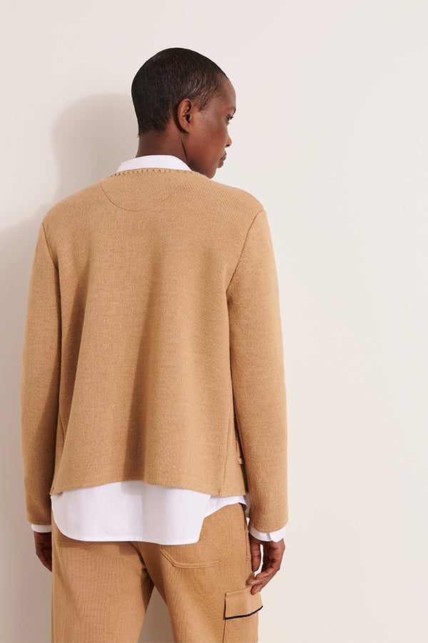 VALEANDRE1927 BEIGE MERINO WOOL ALPACA KNITTED JACKET