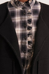 VALEANDRE1927 BLACK MERINO WOOL ALPACA KNITTED JACKET
