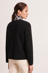 VALEANDRE1927 BLACK MERINO WOOL ALPACA KNITTED JACKET