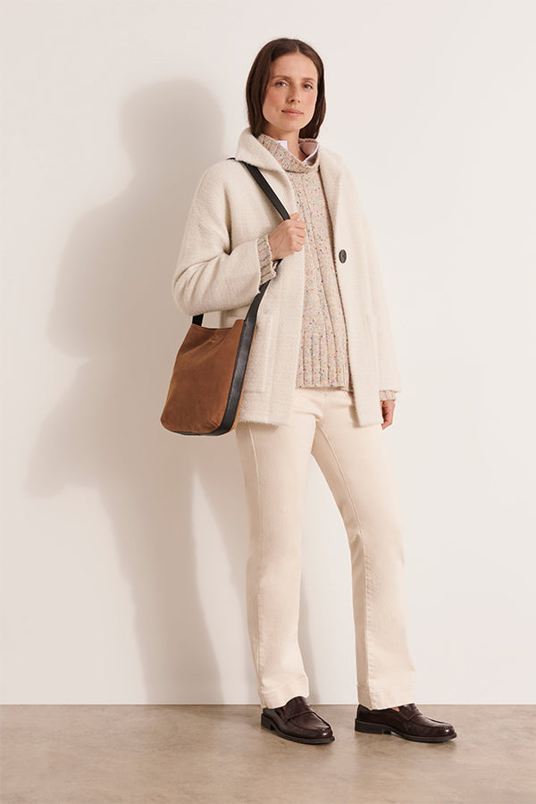 VALERIANE WHITE HAIRY JACQUARD KNIT JACKET