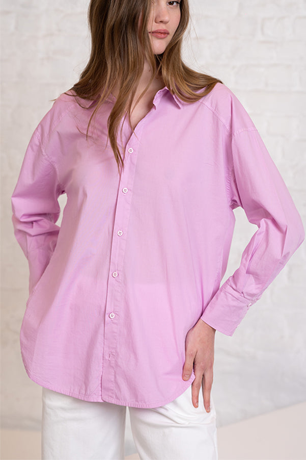 VALERIA PURPLE OVERSIZED POPELINE SHIRT