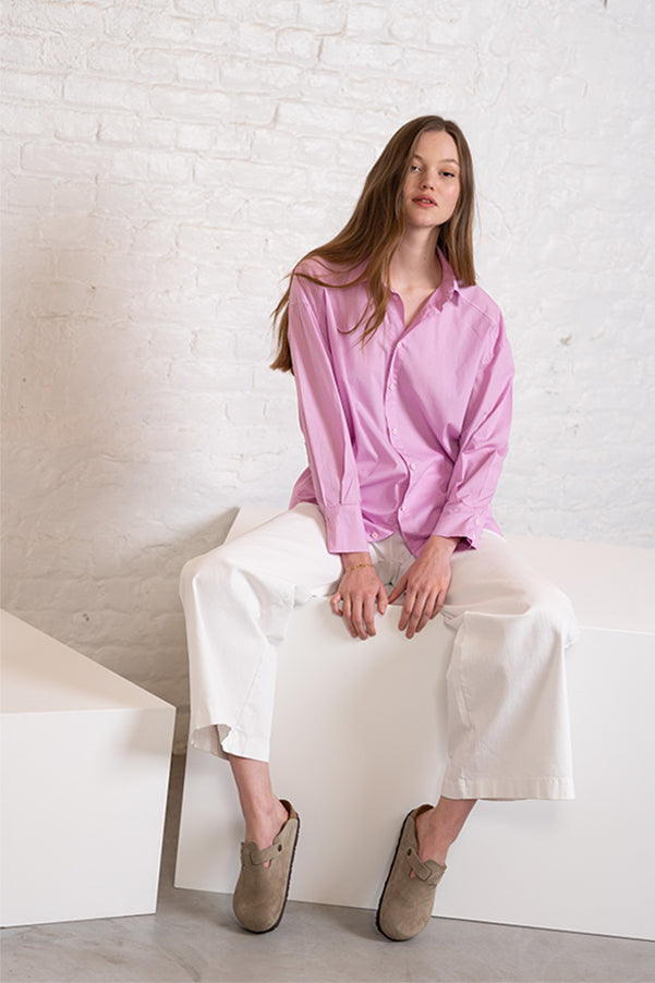 VALERIA PURPLE OVERSIZED POPELINE SHIRT