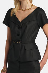 VAROMA BLACK UNSTRUCTURED BLAZER