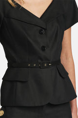 VAROMA BLACK UNSTRUCTURED BLAZER