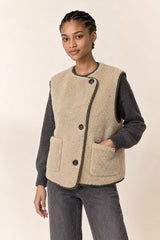VAS KHAKI REVERSIBLE FAUX FUR JACKET