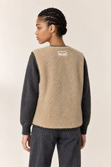VAS KHAKI REVERSIBLE FAUX FUR JACKET