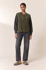 VAS KHAKI REVERSIBLE FAUX FUR JACKET