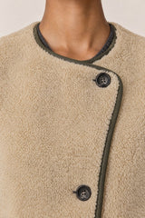 VAS KHAKI REVERSIBLE FAUX FUR JACKET