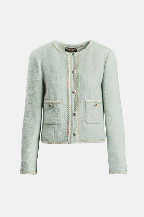 VEDA MINT GREEN WOOVEN JACKET