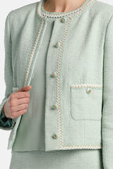 VEDA MINT GREEN WOOVEN JACKET