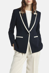 VELICO CONTRAST TRIMS SINGLE-BREASTED JACKET