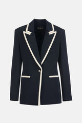 VELICO CONTRAST TRIMS SINGLE-BREASTED JACKET