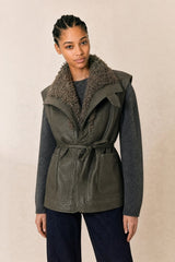 VICO KHAKI REVERSIBLE FAUX FUR JACKET