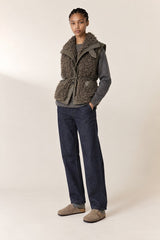 VICO KHAKI REVERSIBLE FAUX FUR JACKET