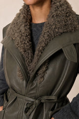 VICO KHAKI REVERSIBLE FAUX FUR JACKET