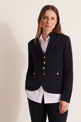 VICTORINE1927-12 BLUE MERINO WOOL MILANO KNITTED JACKET