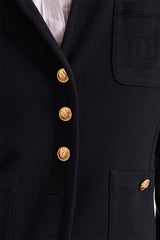 VICTORINE1927-12 BLUE MERINO WOOL MILANO KNITTED JACKET