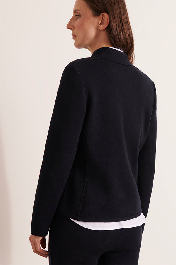 VICTORINE1927-12 BLUE MERINO WOOL MILANO KNITTED JACKET