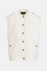 VIGNOLO CREAM BOUCLE LUREX DETAILS VEST