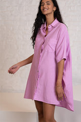 VIVIAN OVERSIZED LINEN SHIRT DRESS