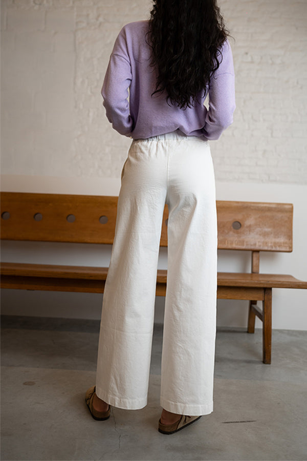 VOLTA WHITE STRAIGHT TROUSERS