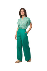 LEANA GREEN BASIC TROUSERS