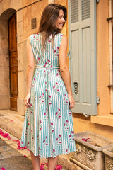 GREEN ROSE BEAULIEU DRESS