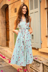 GREEN ROSE BEAULIEU DRESS