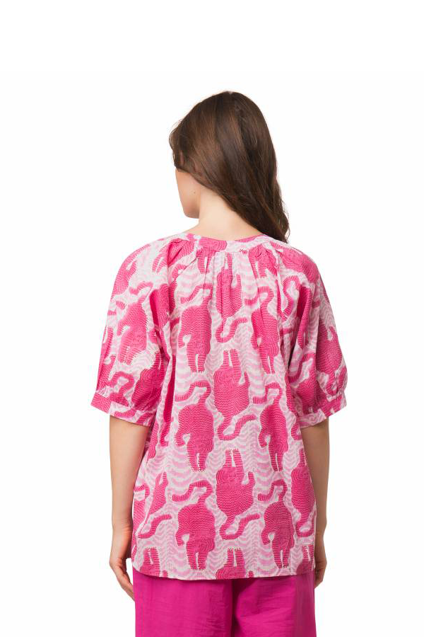 MELIE PINK TIGER PRINT TOP