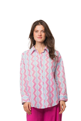 MELISSA PINK ZANZIBAR PRINT SHIRT