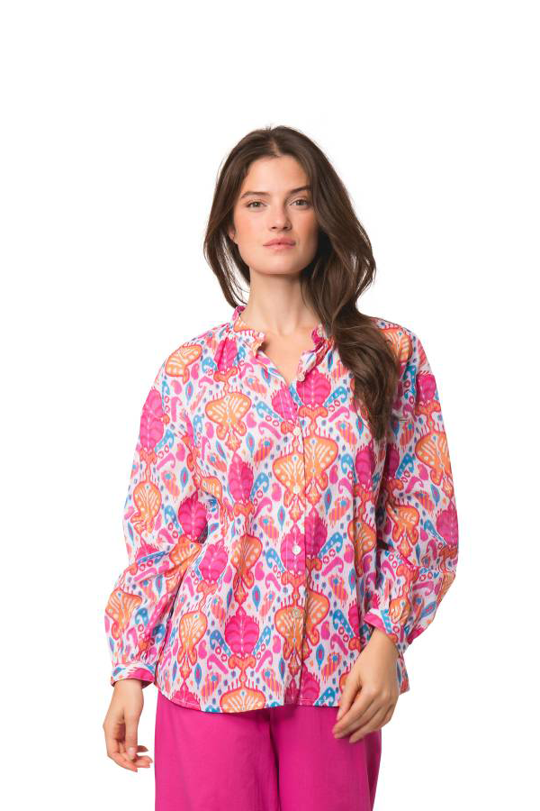 CAMILLE PINK SENGA PRINT SHIRT