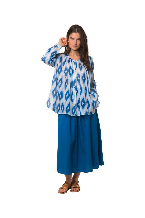 CHLOE BLUE KOMBA PRINT SHIRT