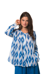 CHLOE BLUE KOMBA PRINT SHIRT