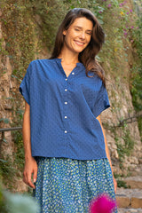 BLUE AZALE PLAIN SHIRT
