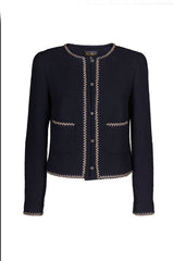 VEDA DARK BLUE WOOVEN JACKET