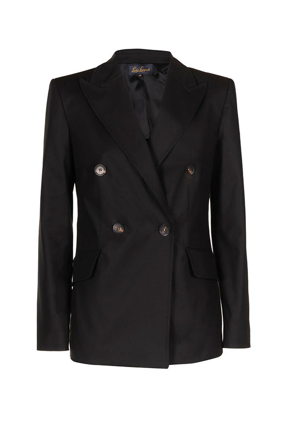 VIGO BLACK DOUBLE-BREASTED BLAZER