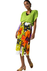 GREEN FLOUNCED SLEEVE ELEGANT BLOUSE