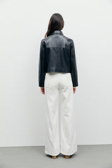 PETRA SHORT DISTRESSED LEATHER JACKET
