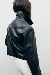 PETRA SHORT DISTRESSED LEATHER JACKET