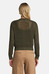 ZAIA GREEN LUREX CARDIGAN