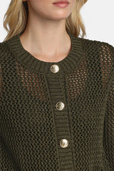 ZAIA GREEN LUREX CARDIGAN