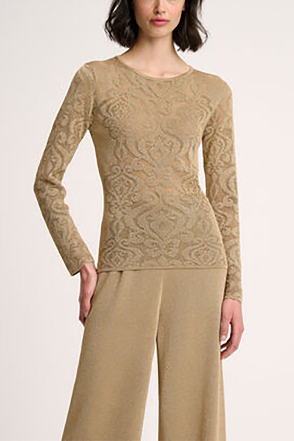 ZAMA GOLD DAMASK PULLOVER