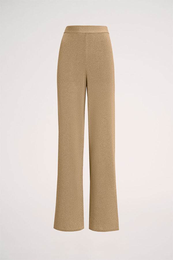 ZAVORRA A GOLD LUREX RELAXED-FIT TROUSERS
