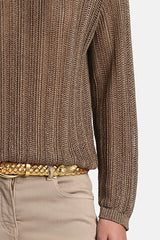 ZEBRINO TABACCO OPENWORK SWEATER