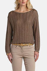 ZEBRINO TABACCO OPENWORK SWEATER