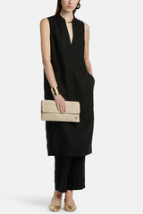 BERTUCI BLACK LINEN TUNIC
